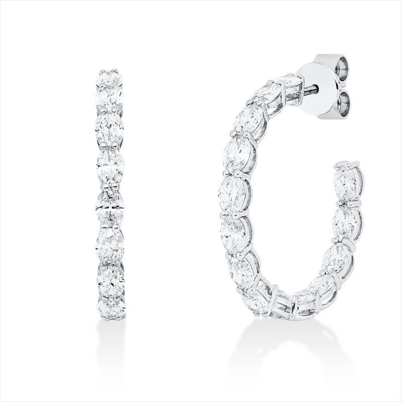 Creolen    aus 585/-14 Karat Weißgold mit 28 Diamanten 3