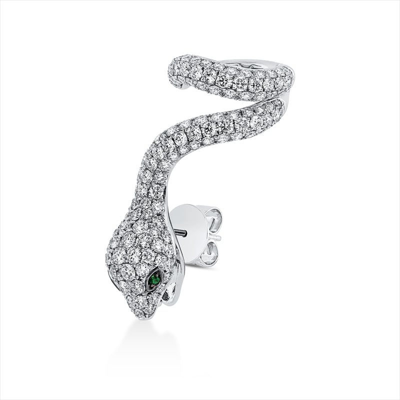 Ohrschmuck mit Tsavorith  aus 750/-18 Karat Weißgold mit 127 Diamanten 2