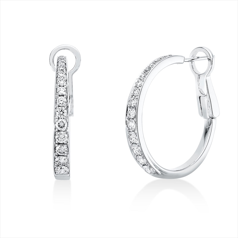 Creolen    aus 750/-18 Karat Weißgold mit 36 Diamanten 0