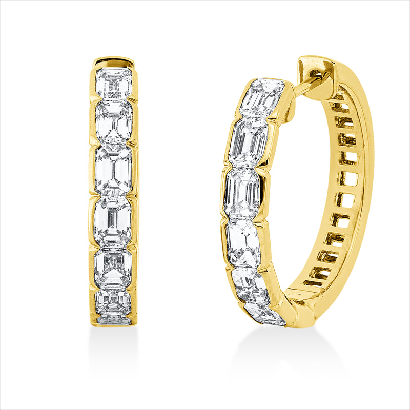 Creolen    aus 750/-18 Karat Gelbgold mit 14 Diamanten 4