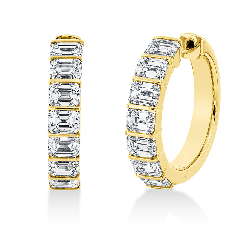 Creolen    aus 750/-18 Karat Gelbgold mit 14 Diamanten 4