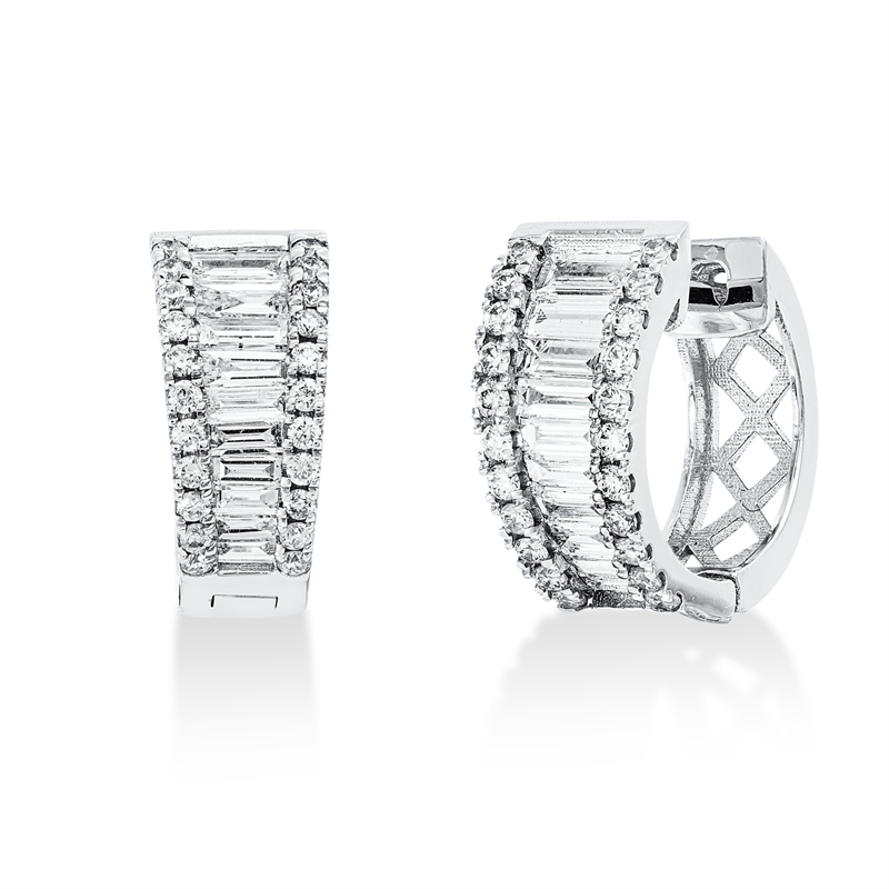 Creolen    aus 750/-18 Karat Weißgold mit 62 Diamanten 0