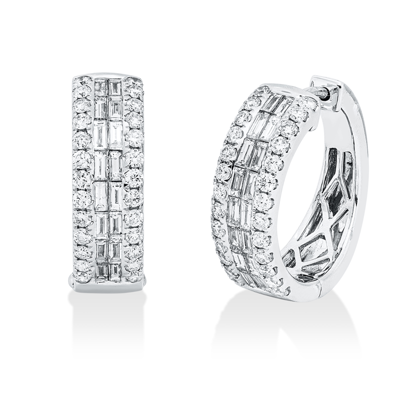 Creolen    aus 750/-18 Karat Weißgold mit 84 Diamanten 1
