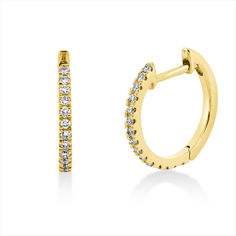 Creolen    aus 750/-18 Karat Gelbgold mit 30 Diamanten 0