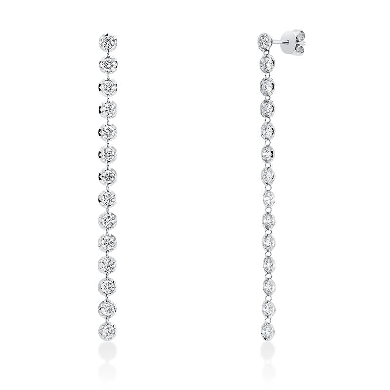 Ohrschmuck    aus 585/-14 Karat Weißgold mit 28 Diamanten 2