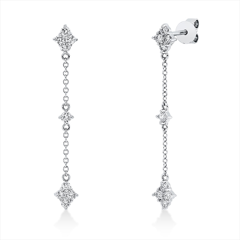 Ohrschmuck    aus 750/-18 Karat Weißgold mit 18 Diamanten 0