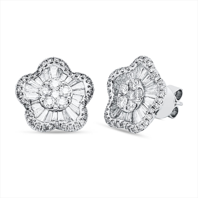 Ohrstecker    aus 750/-18 Karat Weißgold mit 135 Diamanten 2