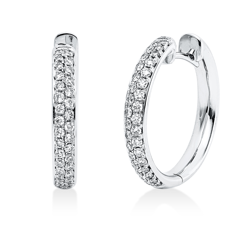 Creolen    aus 750/-18 Karat Weißgold mit 66 Diamanten 0