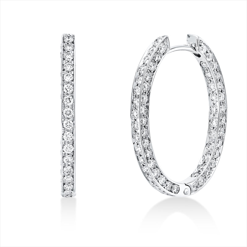 Creolen    aus 750/-18 Karat Weißgold mit 118 Diamanten 1