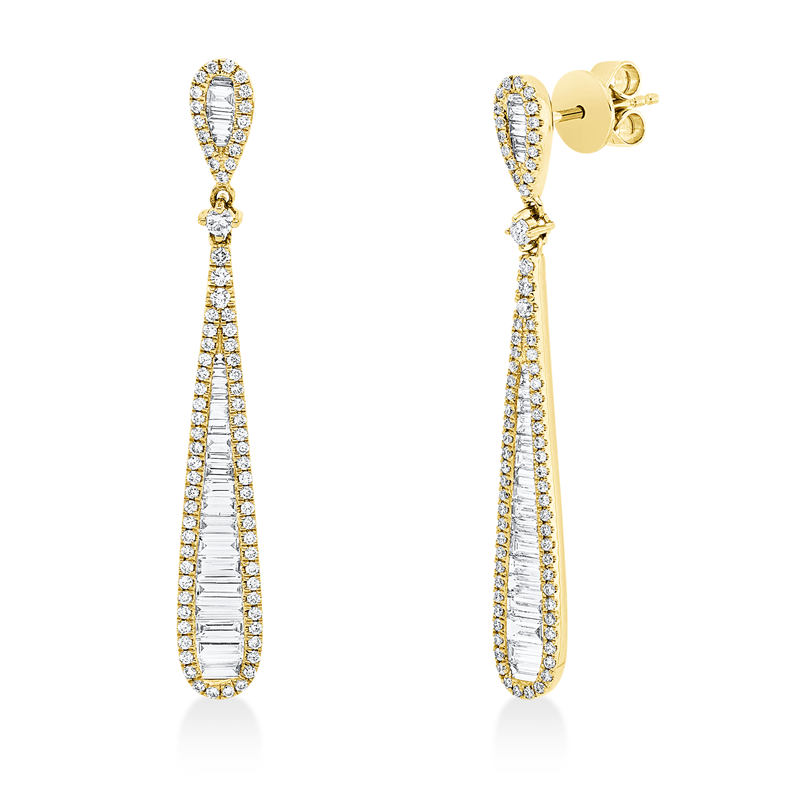 Ohrschmuck    aus 750/-18 Karat Gelbgold mit 197 Diamanten 1