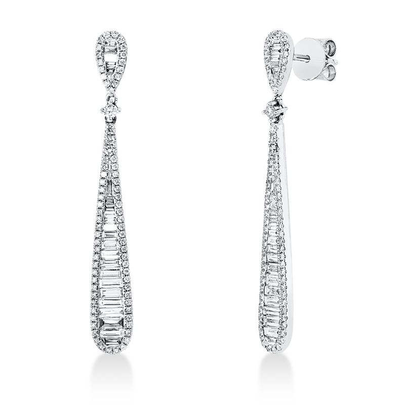 Ohrschmuck    aus 750/-18 Karat Weißgold mit 197 Diamanten 1