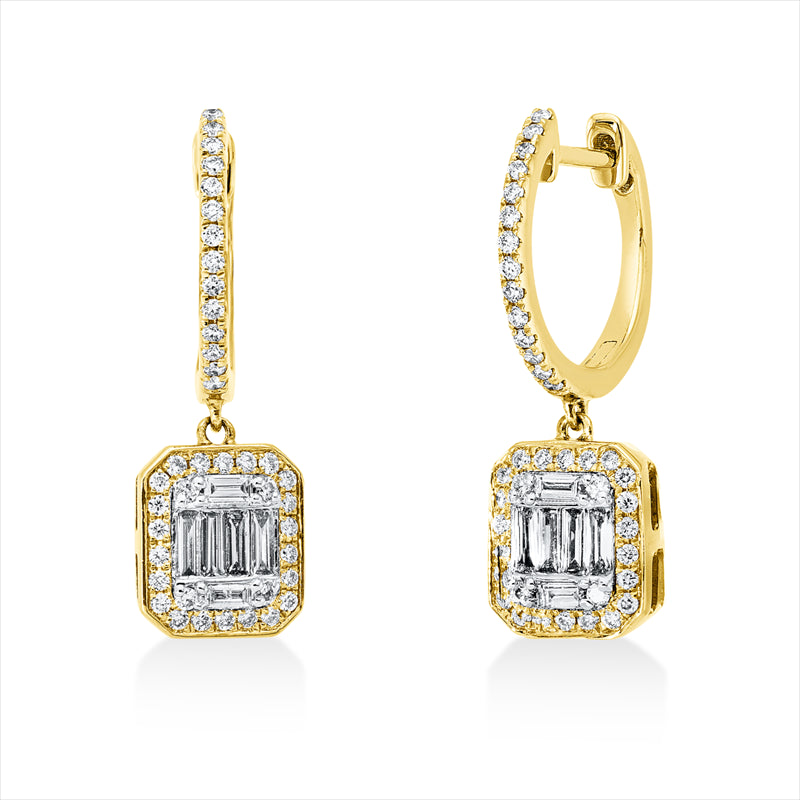 Ohrschmuck    aus 750/-18 Karat Gelbgold mit 92 Diamanten 0
