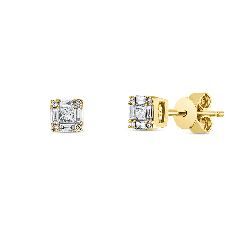Ohrstecker    aus 750/-18 Karat Gelbgold mit 18 Diamanten 0