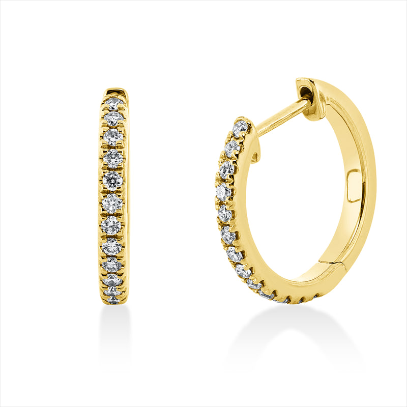 Creolen    aus 750/-18 Karat Gelbgold mit 26 Diamanten 0