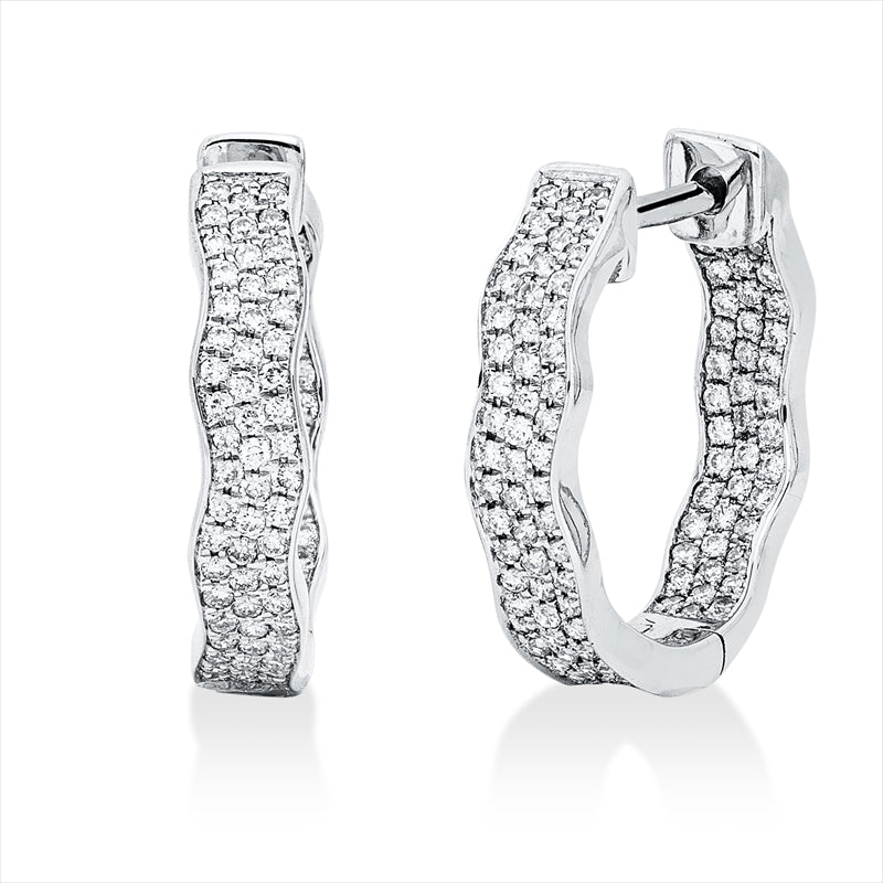 Creolen    aus 750/-18 Karat Weißgold mit 198 Diamanten 0