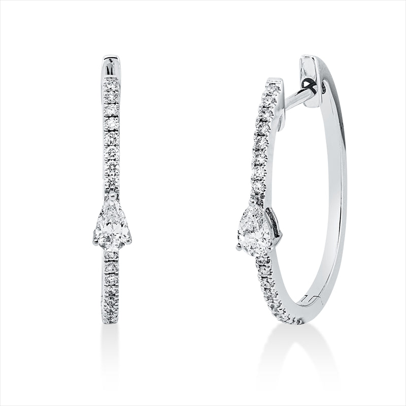 Creolen    aus 750/-18 Karat Weißgold mit 36 Diamanten 0