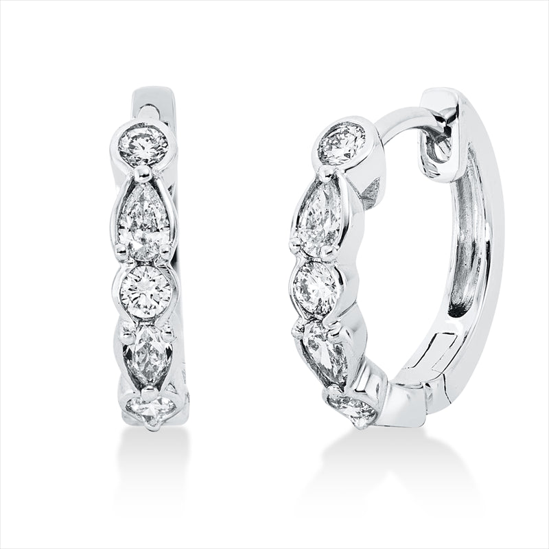 Creolen    aus 750/-18 Karat Weißgold mit 12 Diamanten 0