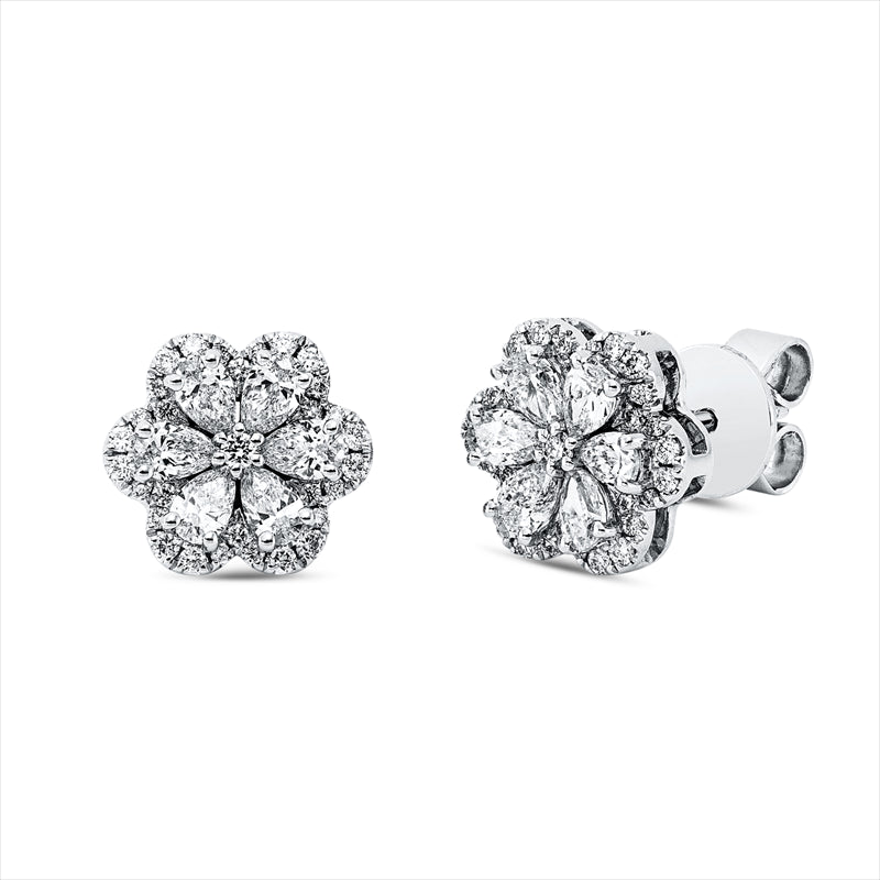 Ohrstecker    aus 750/-18 Karat Weißgold mit 74 Diamanten 0