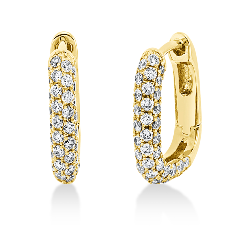 Creolen    aus 750/-18 Karat Gelbgold mit 98 Diamanten 0