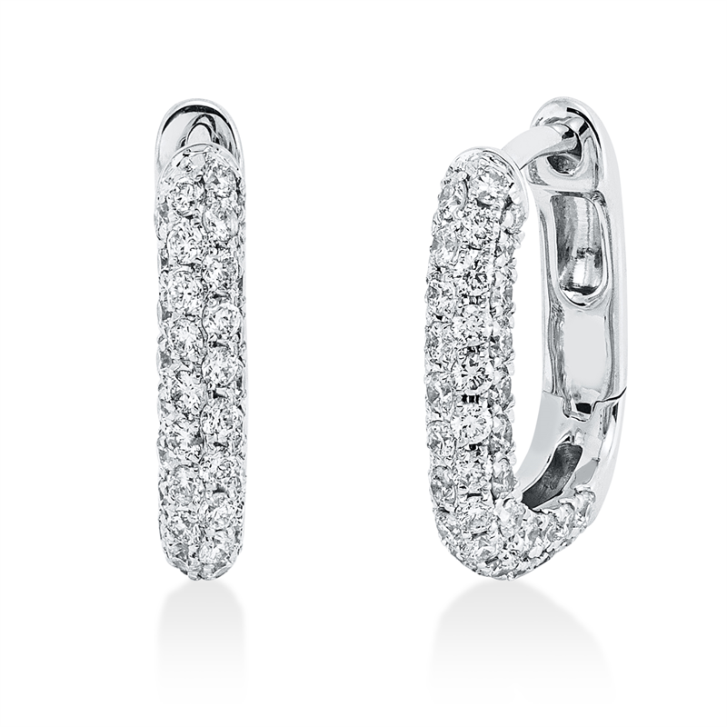 Creolen    aus 750/-18 Karat Weißgold mit 98 Diamanten 0