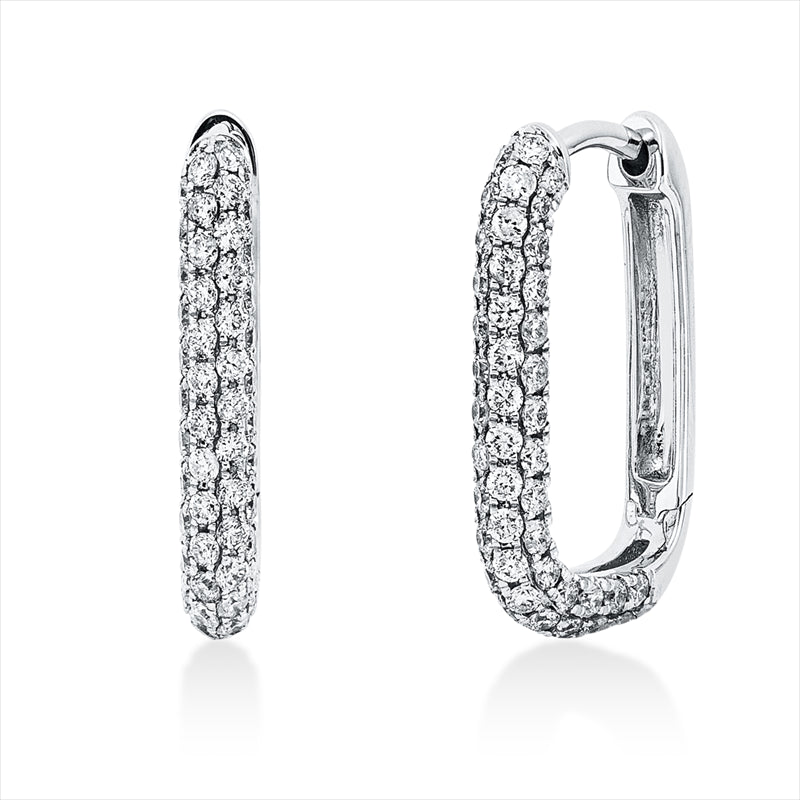 Creolen    aus 750/-18 Karat Weißgold mit 122 Diamanten 0