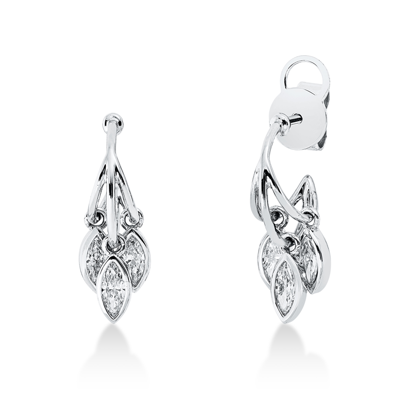 Ohrschmuck    aus 750/-18 Karat Weißgold mit 6 Diamanten 0