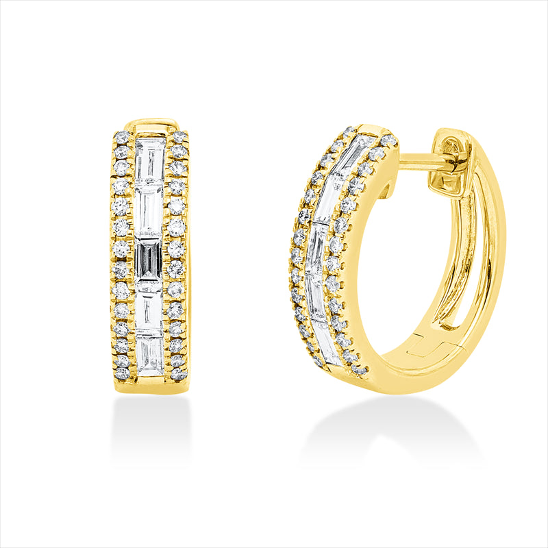 Creolen    aus 585/-14 Karat Gelbgold mit 66 Diamanten 0