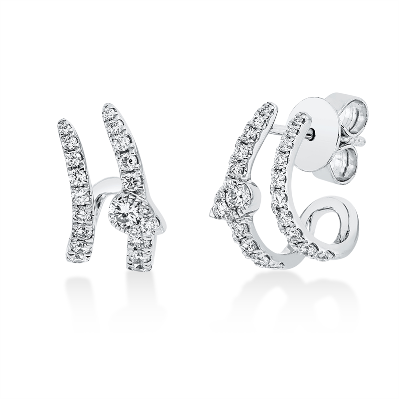Ohrstecker    aus 750/-18 Karat Weißgold mit 46 Diamanten 0