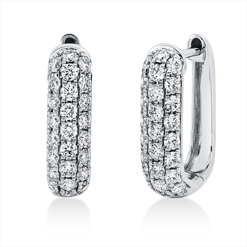 Creolen    aus 750/-18 Karat Weißgold mit 50 Diamanten 0