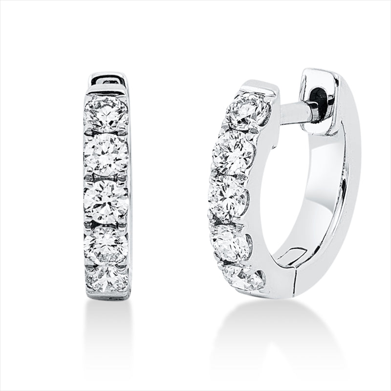 Creolen    aus 750/-18 Karat Weißgold mit 10 Diamanten 0