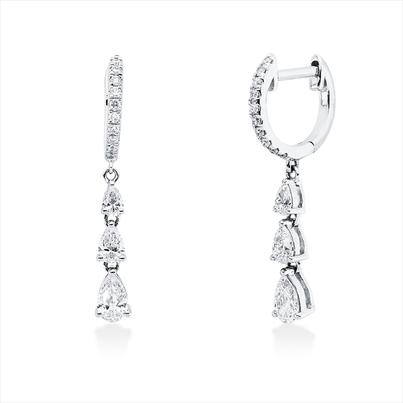 Ohrschmuck    aus 585/-14 Karat Weißgold mit 26 Diamanten 0