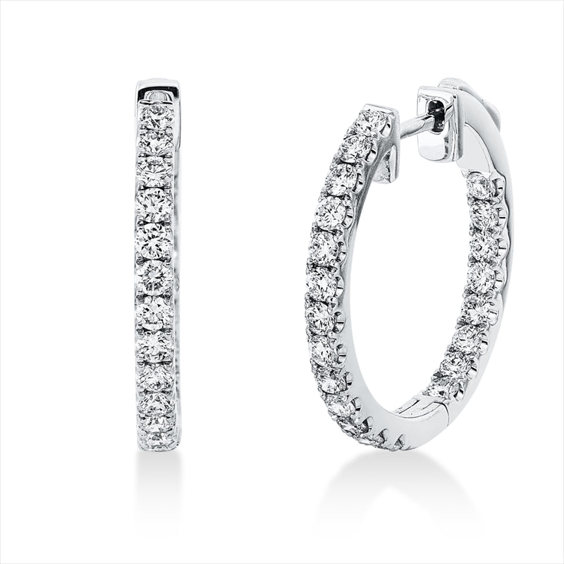 Creolen    aus 750/-18 Karat Weißgold mit 42 Diamanten 1