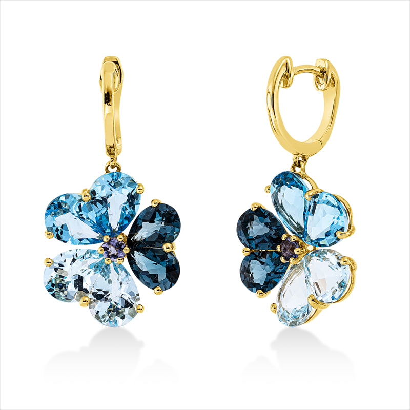 Ohrschmuck mit Iolith  aus 750/-18 Karat Gelbgold MPM_SKIP_FIELD 