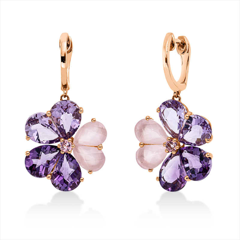 Ohrschmuck mit Turmalin  aus 750/-18 Karat Rotgold  