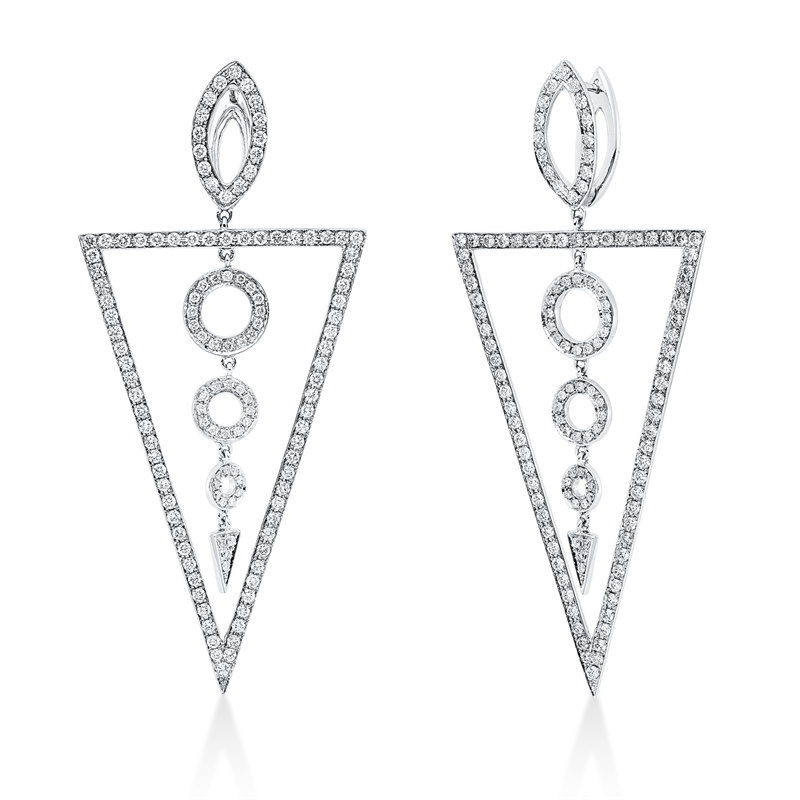 Ohrschmuck    aus 750/-18 Karat Weißgold mit 258 Diamanten 2