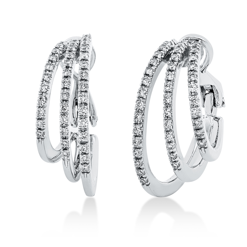 Creolen    aus 750/-18 Karat Weißgold mit 78 Diamanten 0