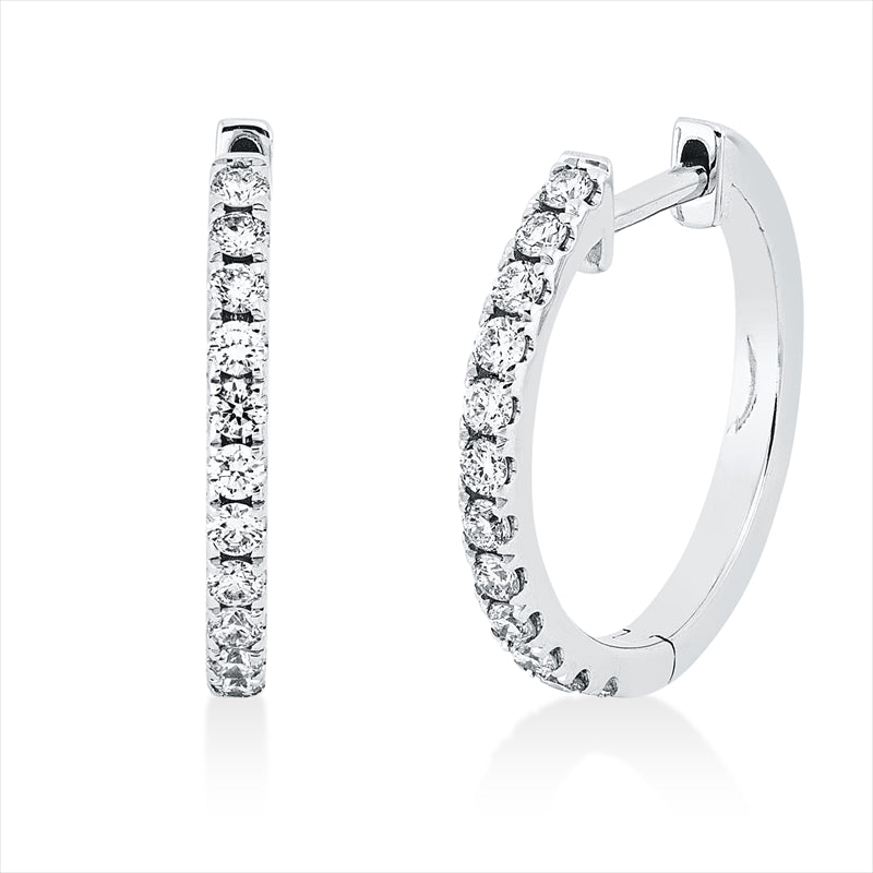 Creolen    aus 750/-18 Karat Weißgold mit 24 Diamanten 0