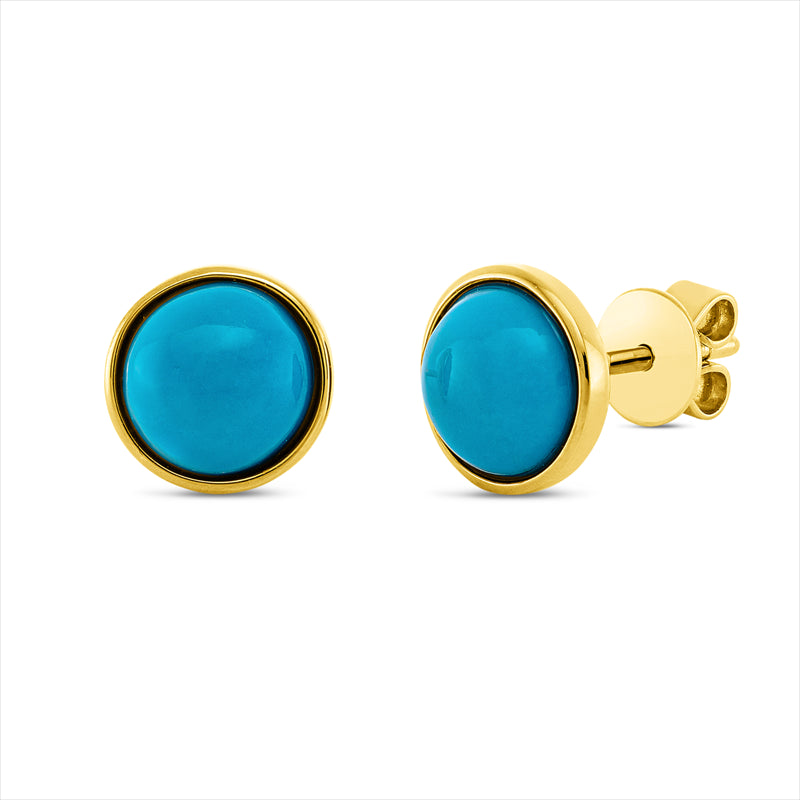 Ohrstecker mit Türkis  aus 750/-18 Karat Gelbgold  