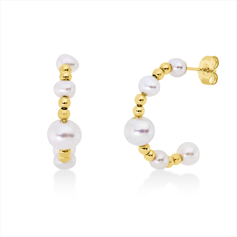 Ohrstecker   mit Süßwasserperle aus 750/-18 Karat Gelbgold  