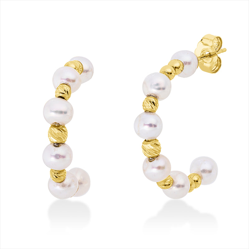 Ohrstecker   mit Süßwasserperle aus 750/-18 Karat Gelbgold  