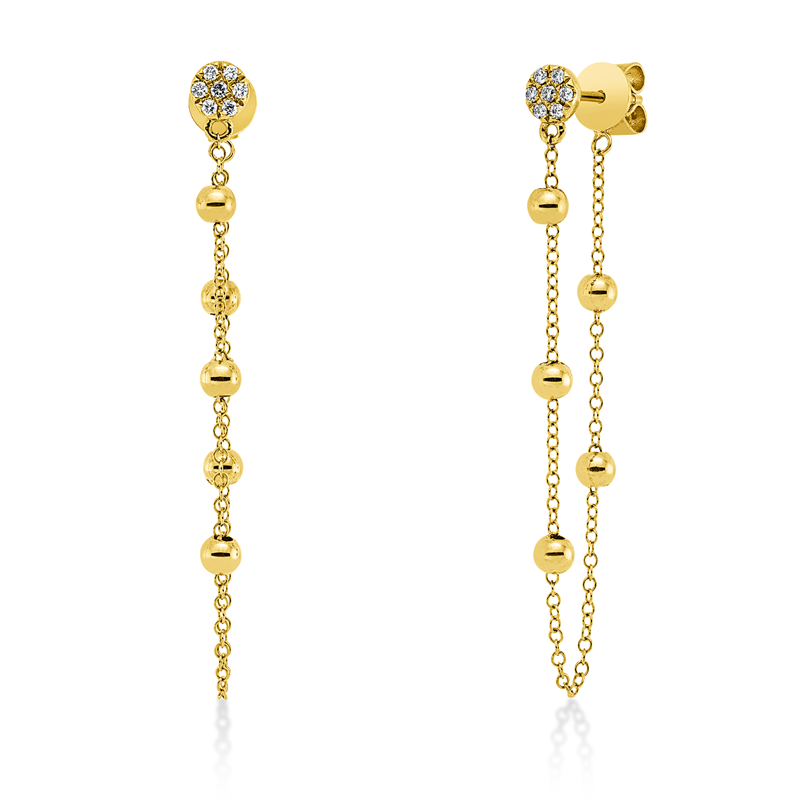 Ohrschmuck    aus 750/-18 Karat Gelbgold mit 14 Diamanten 0