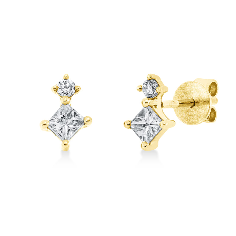 Ohrstecker    aus 750/-18 Karat Gelbgold mit 4 Diamanten 0