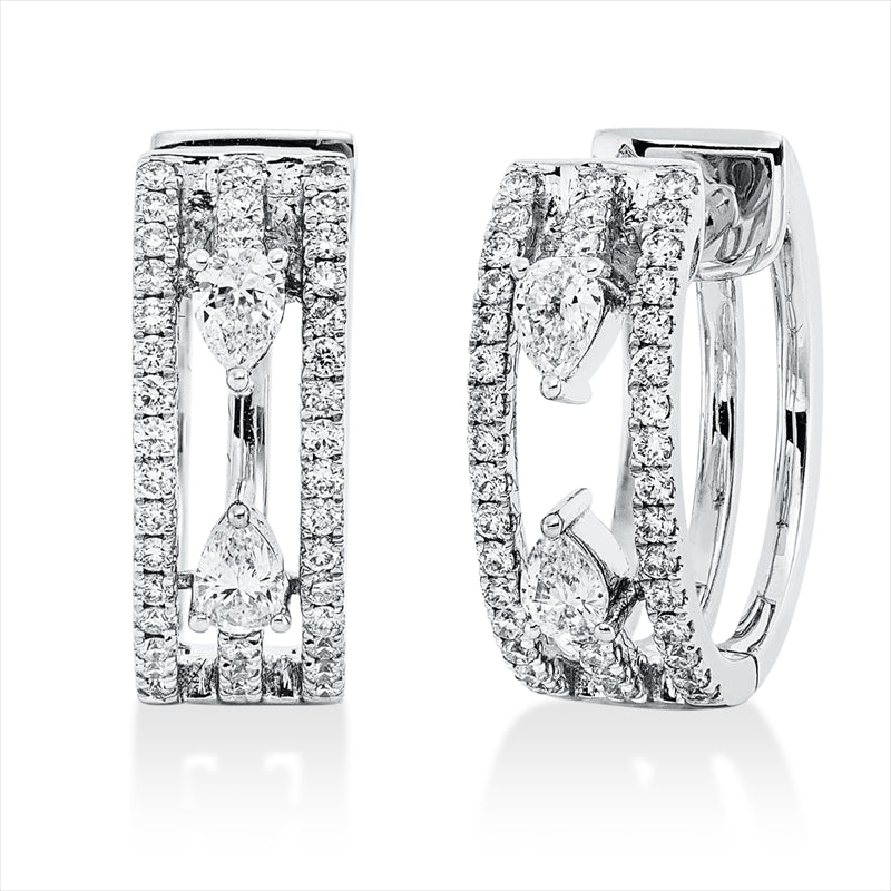 Creolen    aus 750/-18 Karat Weißgold mit 82 Diamanten 0