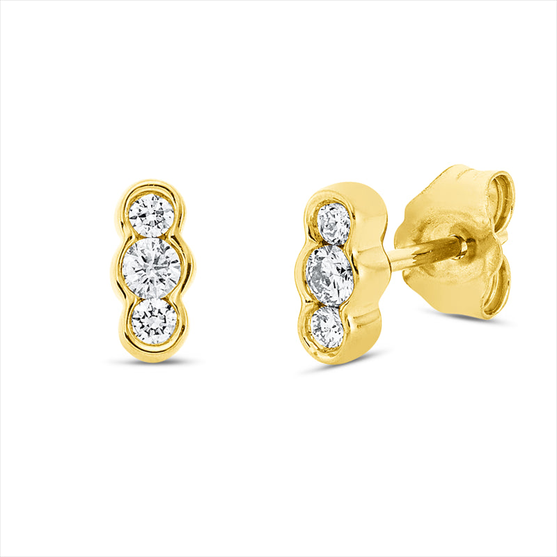 Ohrstecker    aus 750/-18 Karat Gelbgold mit 6 Diamanten 0