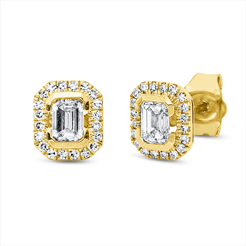 Ohrstecker    aus 750/-18 Karat Gelbgold mit 42 Diamanten 0