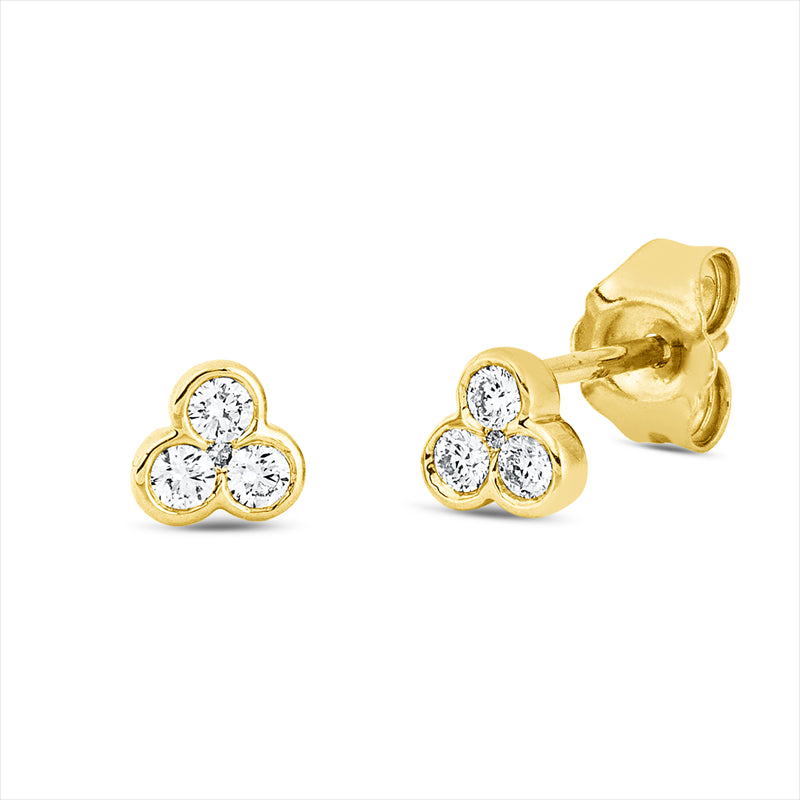 Ohrstecker    aus 750/-18 Karat Gelbgold mit 8 Diamanten 0