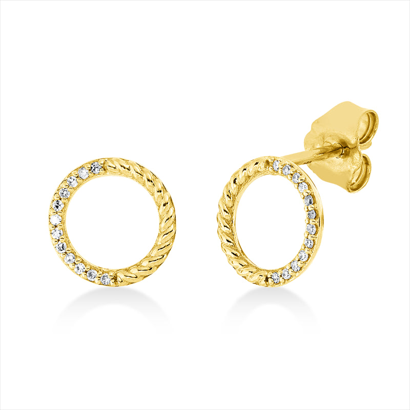 Ohrstecker    aus 750/-18 Karat Gelbgold mit 24 Diamanten 0