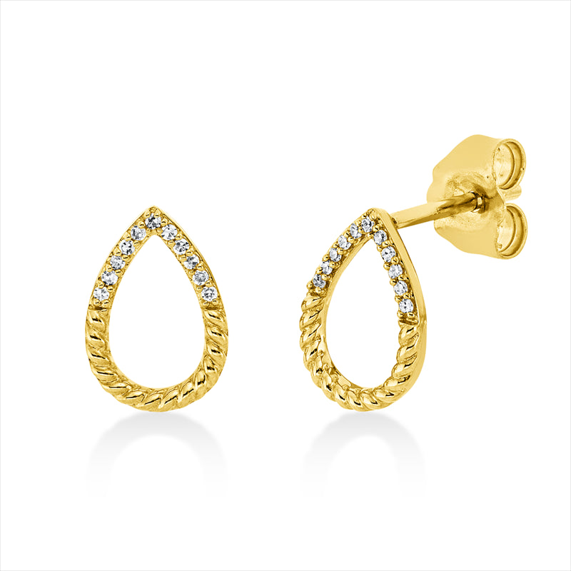 Ohrstecker    aus 750/-18 Karat Gelbgold mit 22 Diamanten 0