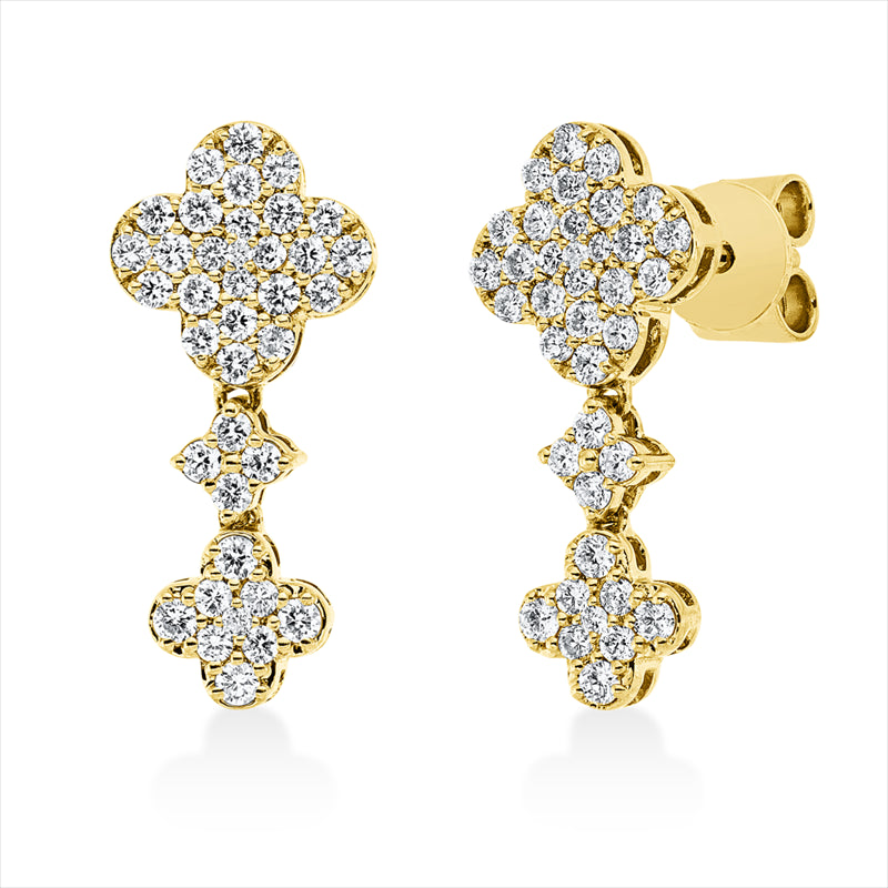 Ohrstecker    aus 750/-18 Karat Gelbgold mit 76 Diamanten 0