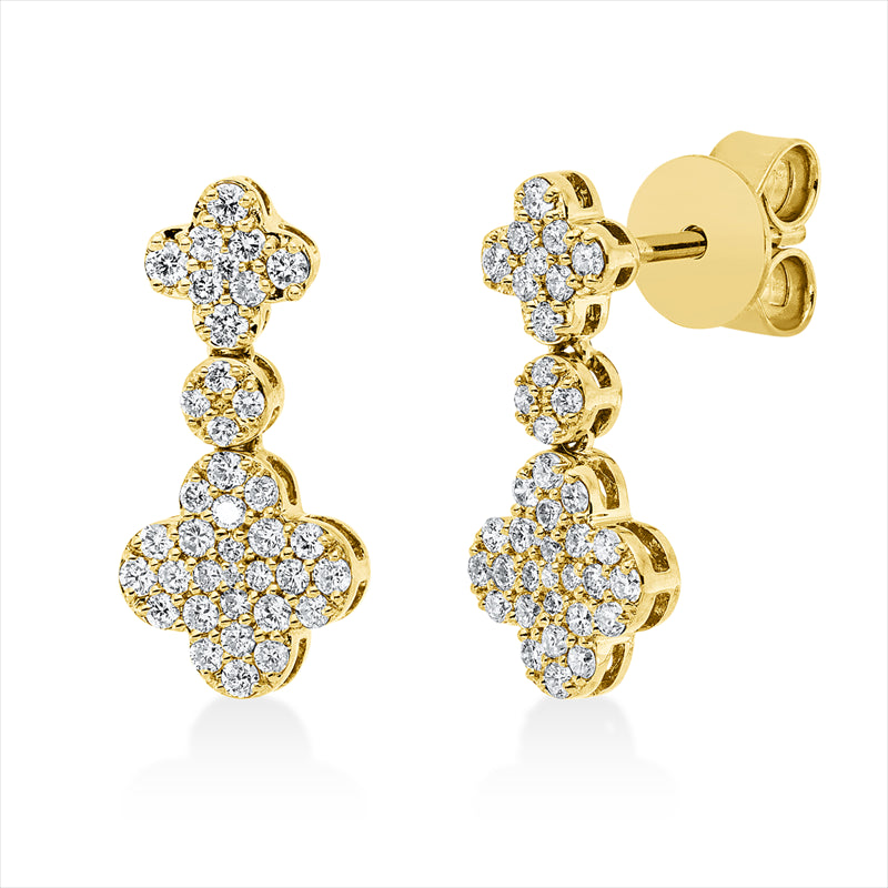 Ohrstecker    aus 750/-18 Karat Gelbgold mit 76 Diamanten 0